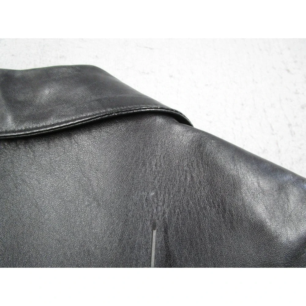 Daniele Alessandrini Italia Men Black Genuine Leather Blazer Jacket Size 46 IT